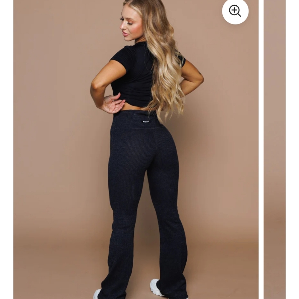 COMFORT FLARE PANTS- Black Marl